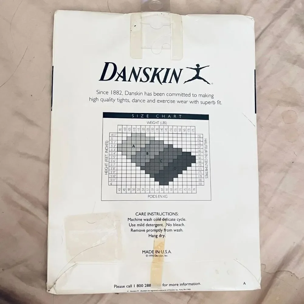 New Vintage Danskin 2331 Color Brown Sz B Ultra Shimmery Stirrup Tights In Pack